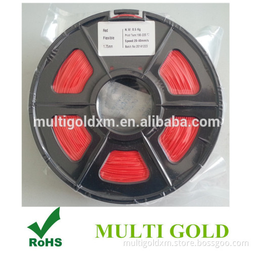 Hot Selling 2016 Printing Material Flexible Filament 1.75mm 0.5KG/Roll PLA For 3D Printer